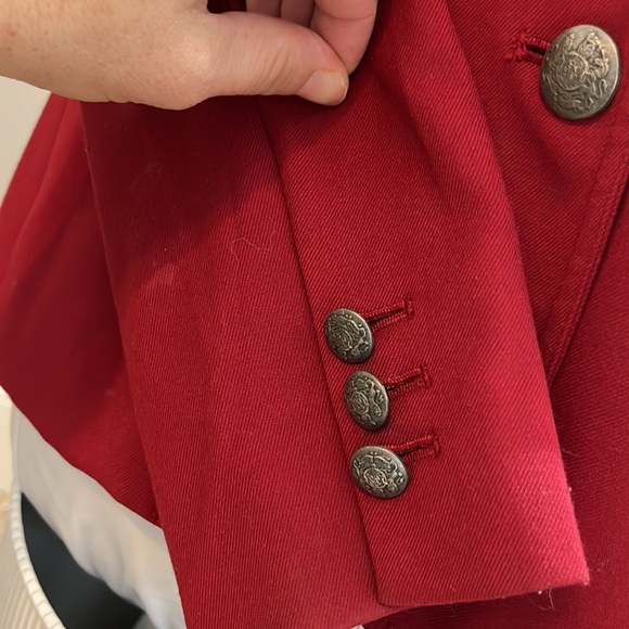 Banana Republic double button front blazer lined inside classic red 8P - Picture 5 of 15